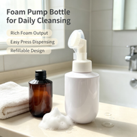 Flacon pompe mousse 500 ml, distributeur de nettoyant rechargeable en PET avec col de 43 mm pour gel douche, shampoing et emballages de soins de la peau