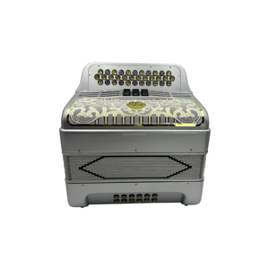 <span class=keywords><strong>Accordéon</strong></span> diatonique SEASOUND OEM avec 34 boutons, 12 basses, 3 registres, grille argentée et or blanc, modèle JB3412C - Product Image 4