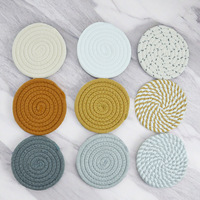 YS Sous-plat rond en corde de coton tressée, style nordique, inspiré d'Instagram, personnalisable, résistant à la chaleur, épais et solide, pour casserole
