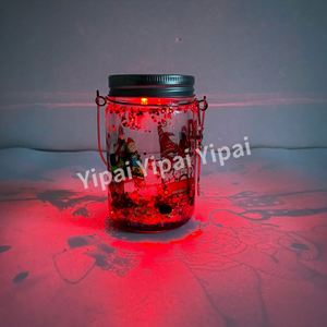 11Oz Sublimation Solar Powered Lantern Double Wall Glass Jar Wind Spinner With Rotating Swivel <b>Hooks</b> <b>Clips</b> - Product Image 4