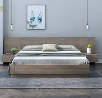 Ensemble de lit en panneaux de bois mélaminé écologique au design moderne, taille King Queen, extensible, avec rangement, pliable, pour la maison, l'hôtel, la chambre à coucher