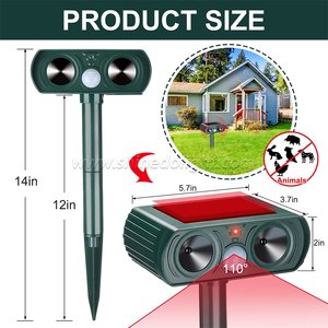 Dispositifs répulsifs solaires ultrasoniques <span class=keywords><strong>pour</strong></span> animaux, étanches, <span class=keywords><strong>pour</strong></span> la ferme, contre <span class=keywords><strong>les</strong></span> oiseaux, <span class=keywords><strong>les</strong></span> <span class=keywords><strong>chats</strong></span> et <span class=keywords><strong>les</strong></span> chiens, avec détecteur de mouvement - Product Image 2
