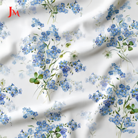 Tela de Muselina de Algodón Orgánico 100% Peinado de Alta Calidad, Estampado Digital Floral para Ropa