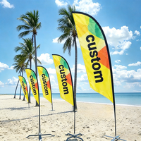 Drapeau de plage en forme de goutte d'eau pour événements sportifs et compétitions, imperméable, en polyester, avec logo d'équipe personnalisé, pour réunions athlétiques, livraison gratuite
