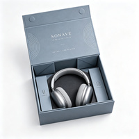 Boîte cadeau rigide pliable personnalisée avec doublure en mousse et gaufrage pour l'emballage d'écouteurs et de produits audio