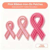 Patchs brodés en ruban rose à coller sur les vêtements, patch décoratif pour vestes, sacs, accessoires de bricolage