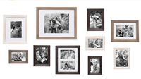 Set Bingkai Foto Kayu Ramah Lingkungan Bergaya Vintage Rustic untuk Kolase Dinding 10 Pcs Bingkai Foto Gaya Farmhouse untuk Digantung