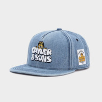 Gorra de Béisbol Unisex para Adultos, Estilo Hip Hop, de Mezclilla, con Visera Plana, Logotipo Bordado en 3D Personalizado, Ajustable, Transpirable, Impermeable, con Puntos, MOQ Diario