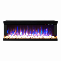 Cheminée électrique à 3 côtés de 50''60'' avec logo personnalisé, vitesse de flamme réglable, pour la maison et le bureau
