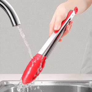 Pince de cuisine en silicone et acier inoxydable, antidérapante, pour barbecue, salade, grillades et accessoires de cuisine - Product Image 6