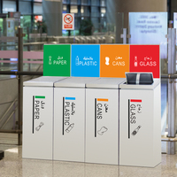 Poubelle publicitaire en acier pour l'intérieur, personnalisée, pour les sites touristiques ou les aéroports, 13 gallons