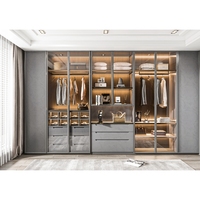 Armoire intégrée contemporaine haut de gamme en mélamine avec tiroirs à fermeture douce, armoire sur mesure pour toute la maison, pour villa