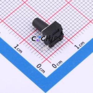 TS-1095C-A13B3-D2 Tactile Switch Bent Lead Through Hole-3P,6x6mm Single Pole Single Throw Round Button 2.5N Right Angle Insert - Product Image 2