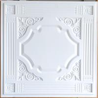 Plafonnier en Faux fer blanc, matériau de construction de plafond en PVC 3D, 605x605mm