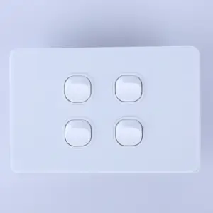 New Items SAA Approval 4 gang 2 way Acrylic Plate Australian Electrical Wall Light Switch China Supplier