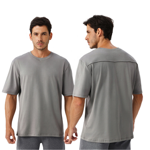 Ropa informal deportiva para hombre, Camiseta de punto suelta para ejercicio, camisetas de alta calidad con cuello antibolitas - Product Image 1