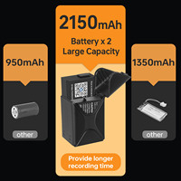 Caméra d'action sportive 4K 60FPS étanche avec double écran, anti-tremblement, Wi-Fi 2.4G, accessoires, batterie 2150mAh pour moto