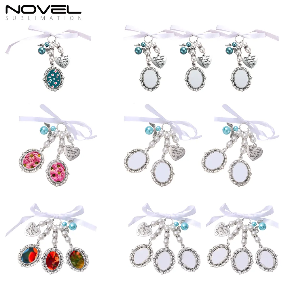 Tùy Chỉnh Khoảng Trống Mặt Dây Hình Ảnh Tưởng Niệm Bó Hoa Cưới Thăng Hoa Tốt Nghiệp Cap Charms Kim Loại Trâm Với Đôi Cánh Thiên Thần