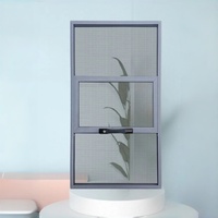 Ventana Mosquitera Corredera Triple de Acero Inoxidable con Marco de Aleación de Aluminio, Dimensiones Personalizables, Sin Perforación