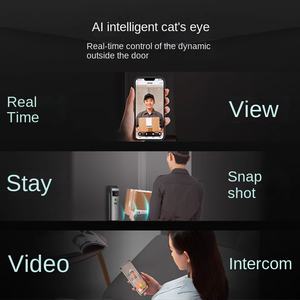 Palmiye Damarı 3D Yüz Tanıma Akıllı Kapı Kilidi Şifre Kilidi Parmak İzi Kilidi İnterkom İzleme Uzaktan Kilit Açma Görünür Kedi Gözü - Product Image 3