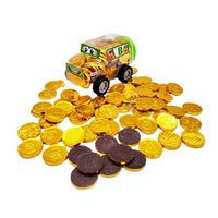 Pièce d'or pour voiture dans un pot de voiture Vente en gros Pièce en or massif personnalisée et chocolat au lait halal en forme de barre Chocolat sucré de différentes tailles