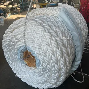 Large Ships Mooring Rope Diameter 56mm 60mm 70mm 80mm Accesory 8 Strand Polyester Mooring Marine Anchor Rope