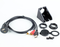 Câble d'extension audio pour autoradio avec prise USB AUX 3,5 mm 2 RCA, montage encastré, feuille de PVC pour autoradio stéréo USB 2.0 mâle femelle