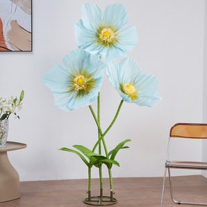 Giant Crepe Paper Poppy <b>Flowers</b> 60cm Large Artificial Paper <b>Flowers</b> Wedding Backdrop Event Mall Window <b>Display</b> Decor - Product Image 1