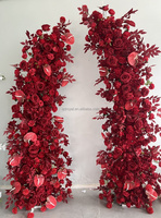 Arco Floral de Lujo Color Borgoña para Bodas, Arco de Flores de Seda para Decoración de Eventos y Fiestas