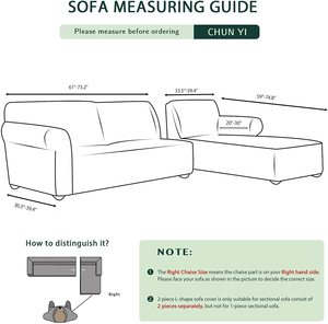 Housse de canapé sectionnelle extensible de qualité supérieure, housse de canapé en forme de L, 6 places, housse de canapé en forme de L douce avec fond élastique - Product Image 3