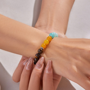 Atraer la riqueza buena <span class=keywords><strong>suerte</strong></span> moda 8mm pulsera de cuentas de piedra Natural para Mujeres Hombres amor amistad pulseras joyería regalos de fiesta - Product Image 6