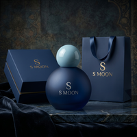 Flacon de parfum en verre transparent rond de luxe de 100 ml, ensemble d'emballage en gros avec boîte et sacs cadeaux, impression personnalisée