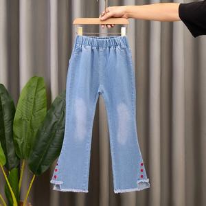 Plus de 15 styles de jeans skinny pour filles, pantalons pour adolescentes, pantalons pour enfants, broderie de dessins animés, pantalons évasés personnalisés pour enfants - Product Image 4