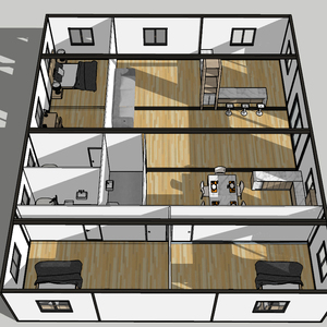 Chất lượng cao Mỹ prefab nhà mở rộng nhà 20ft container với 3 phòng ngủ và phòng tắm - Product Image 1