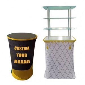 Customer Promotion Counter Table Aluminium <b>Desk</b> Trade Show Tension Fabric Portable <b>Foldable</b> - Product Image 1