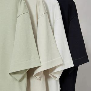 Camiseta de 280 Gsm con hombros caídos de algodón, cuello alto ancho, camisetas de peso pesado, camiseta de gran tamaño cuadrada personalizada - Product Image 4