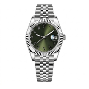 Reloj Mecánico Automático de Acero Inoxidable con Esfera Verde, Visualización de Fecha, Caja Redonda y Cristal de Zafiro para Hombre - Product Image 1