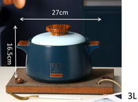 Casserole en céramique pure antiadhésive de style nordique résistante aux hautes températures avec couvercle, ustensile de cuisson écologique pour cuisinière à gaz