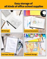 Bolsa de plástico impermeable para documentos, carpeta de archivos personalizada para documentos, bolsa con cremallera de malla, bolsa organizadora de documentos transparente