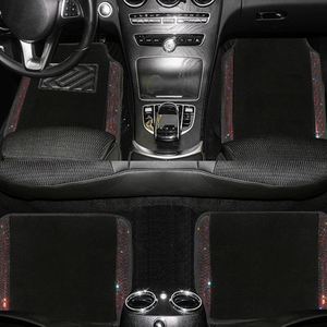 4 unids/set de alfombra para suelo interior de coche para niñas, alfombrillas ostentosas para coche con almohadilla antideslizante de PVC para talón para vehículo Universal - Product Image 2