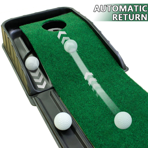 Tapis de putting de <span class=keywords><strong>golf</strong></span> portable de 2,2 m avec système de retour automatique de balle - Tapis d'entraînement extérieur avec herbe réaliste, aide à l'entraînement au <span class=keywords><strong>golf</strong></span> - Product Image 3