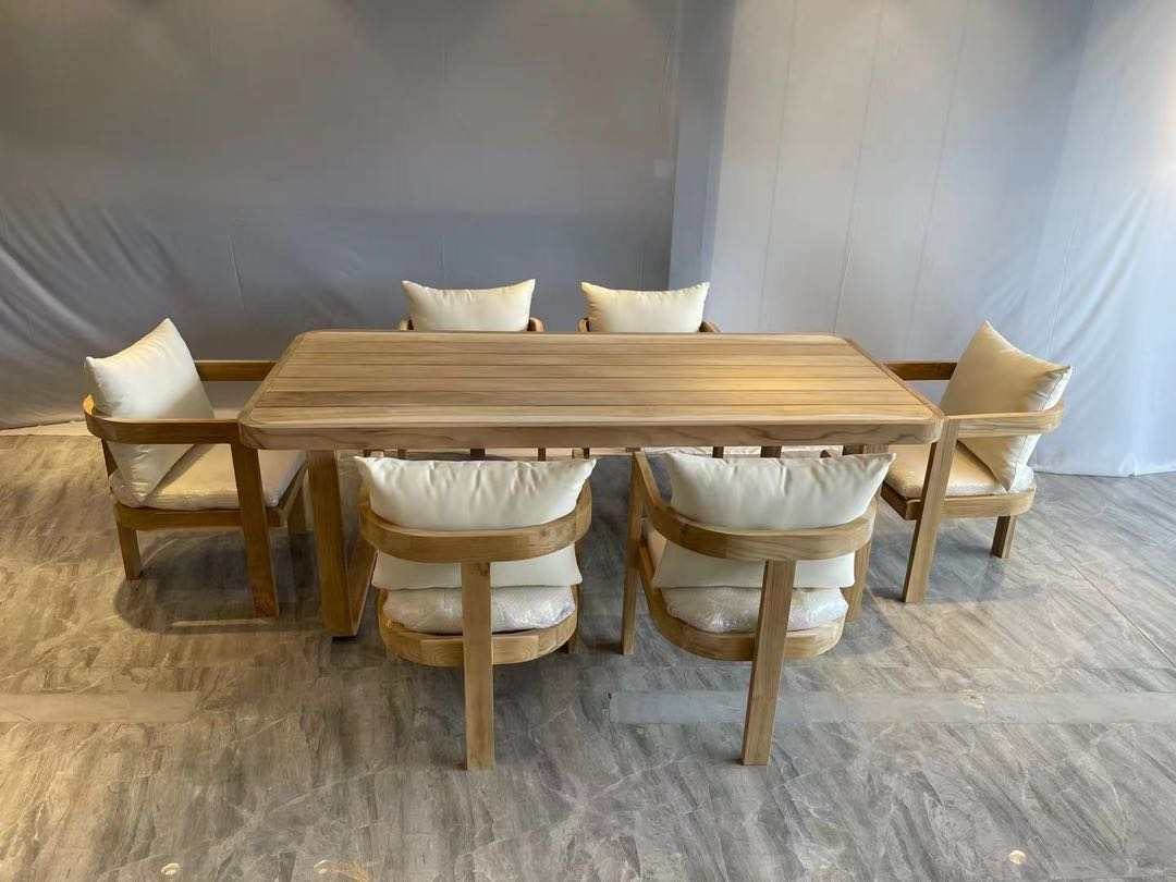Modern Design Teak Wood Table and Chair Set Solid Teak Outdoor Dining set