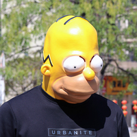 Masque de Célébrité Réaliste en Gros, Masque de Fête en Latex Souple pour Cosplay Simpsons, Masque de Mascarade Amusant en Latex Artificiel pour Tête Entière