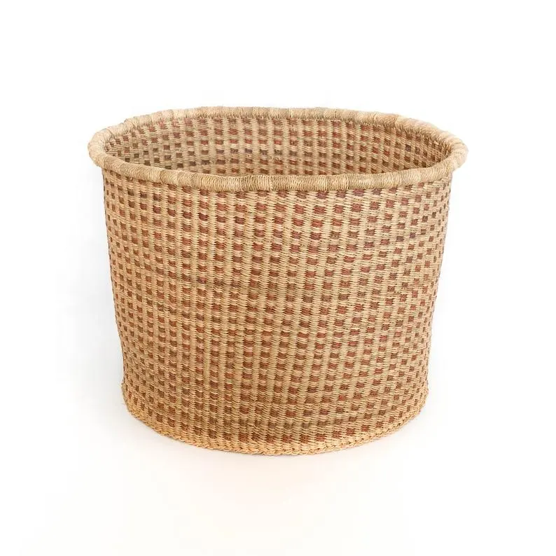 Panier de rangement en jonc de mer attrayant, meilleure vente panier à linge tendance pour décoration de noël