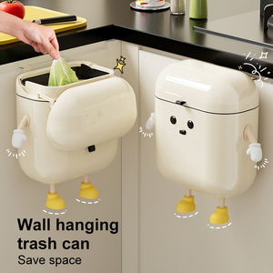 <span class=keywords><strong>Poubelle</strong></span> de cuisine murale en plastique avec couvercle, design créatif et mignon, en stock aux États-Unis, UFORU - Product Image 2