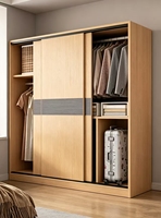 Armoire coulissante en mélamine, style moderne minimaliste, tiroirs multicouches, poignées métalliques, meuble de rangement pour chambre à coucher, pour la maison