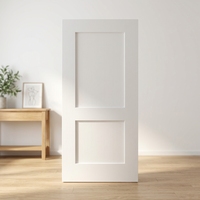Porte moderne pré-montée en HDF moulé en aluminium, étanche, blanche, 2 panneaux, 8 pieds, pour intérieur de villa, fabrication OEM/ODM