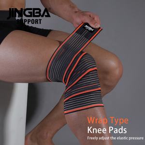 JINGBA lutut elastis tinggi pendukung penjepit keluaran baru grosir paha kaki fleksibel perban untuk berlari bersepeda berjalan - Product Image 2