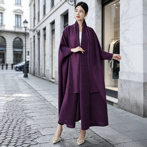 Women's Open Front Abaya Long Sleeve Maxi Muslim Dress <b>Modest</b> Islamic Robe Loose Fit Elegant Fashion <b>Wholesale</b> Pleated <b>Clothing</b> - Product Image 3