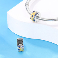 Meistverkaufter Niedlicher Legierungs-Feder-Vierblättriger Klee Verschluss-Clip Damen-Armband Zubehör DIY Zirkon Silberbeschichtet